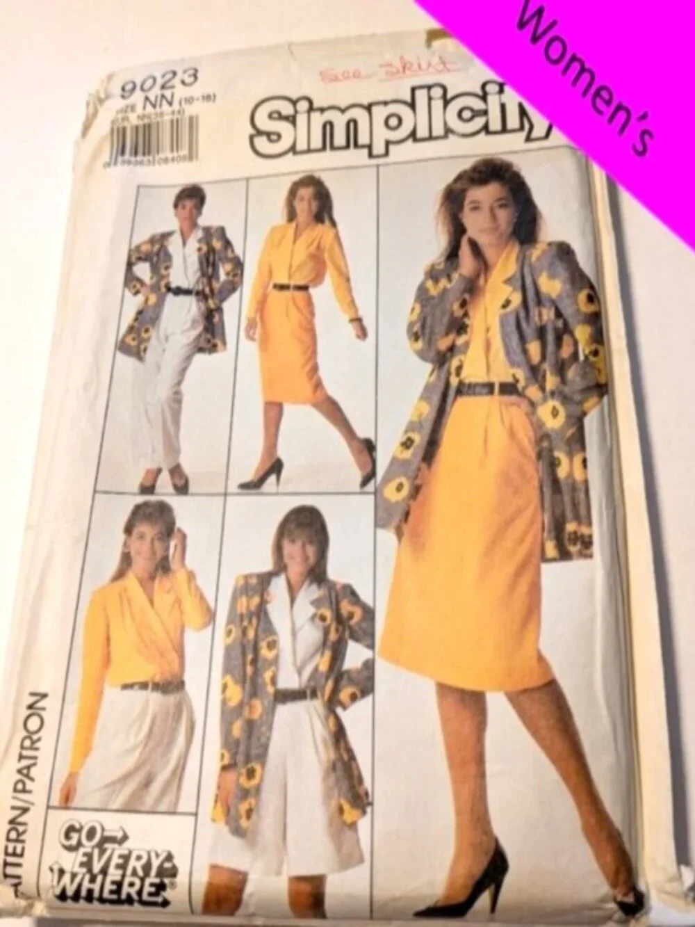 Simplicity 9023 blouse, pants, shorts, skirt, unlined jacket sewing pattern